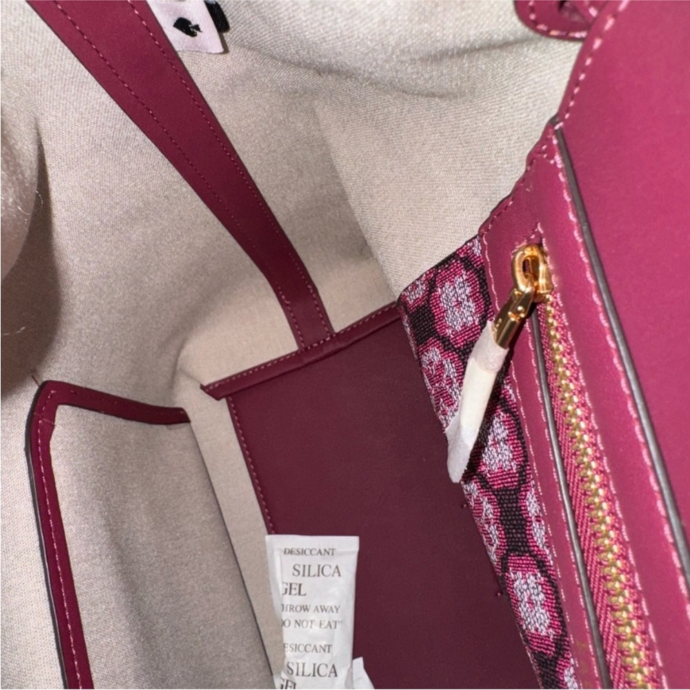 Kate Spade Monogram Flower Mia
Medium Flap Backpack in Garnet Rose - Picture 6 of 6
